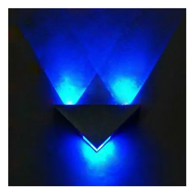 (Blue) Modern High Power 3W LED Triangle Decoration Wall Light Sconce Spot