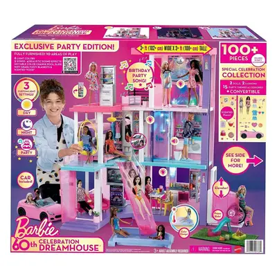 Barbie 60th Celebration DreamHouse Playset Exclusive Dolls Car Pool 100+ Piece