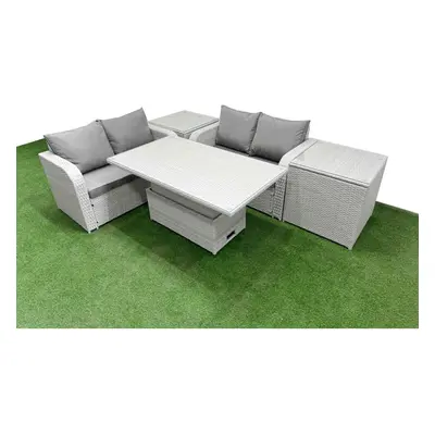 Fimous Seater Outdoor Love Sofa Set Rattan Garden Furniture Set with Adjustable Lifting Dining o