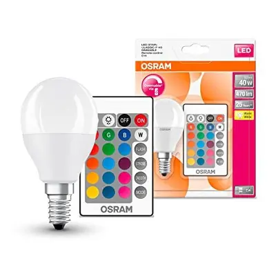 Osram LED Star+ Classic P RGBW Lamp in Teardrop Shape with E14 Socket, Dimmable and Colour Contr