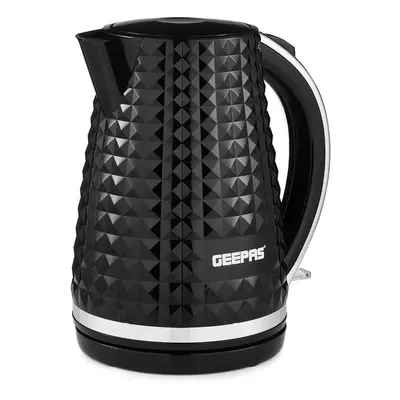 (Black) Geepas 1.7L Cordless Electric Kettle 2200W