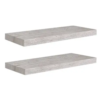 vidaXL 2x Floating Wall Shelves Concrete Grey MDF Wall Ledge Hanging Shelf