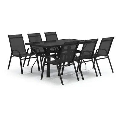 (black, cm table length) vidaXL Garden Dining Set Multi Colours 5/7/9 Piece cm/180 cm Table Leng