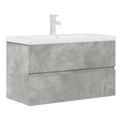 (80 x 38.5 x cm) vidaXL Piece Bathroom Furniture Set Concrete Grey Engineered Wood