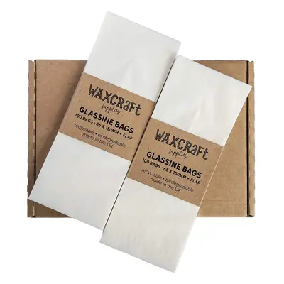 WaxCraft 200pcs Glassine Paper Bags - Open Top, 65mm x 150mm