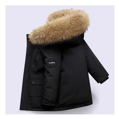 (Black, 9-10Years) Kids Boys Coat Hooded Parka Jacket Outwear UK