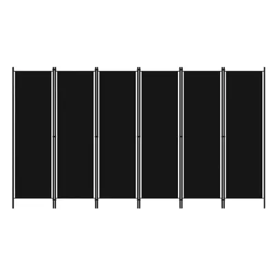 vidaXL 6-Panel Room Divider Black 300x180 cm Wall Partition Screen Separator