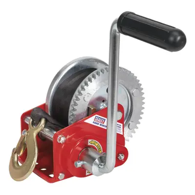 Sealey Geared Hand Winch with Brake & Webbing 540kg Capacity GWW1200B