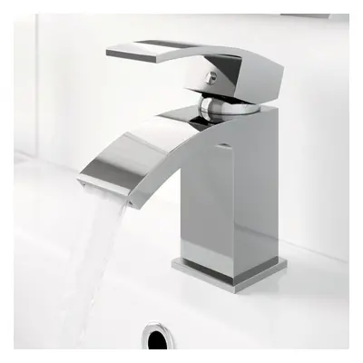 Modern Cloakroom Mini Mono Basin Sink Mixer Tap Curved Spout Lever Handle Chrome