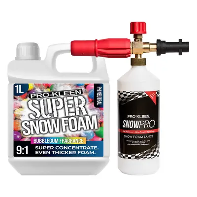 (Bubblegum x 1L, x Pro-Kleen Karcher Lance) Super Concentrate Snow Foam Car Shampoo Kits