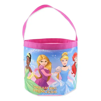 Disney Princess Girls Collapsible Nylon Gift Basket Bucket Tote Bag (One Size Pink)