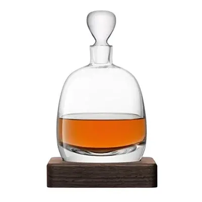 LSA International Whisky Islay Decanter with Walnut Base, Glass, Clear, Litre