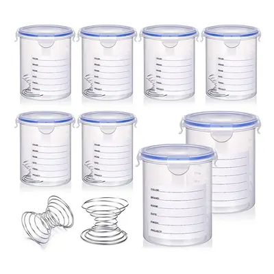 8 Sets Paint Container with Stainless Steel Mixing Ball Touch Up Paint Storage Cups for Repainti