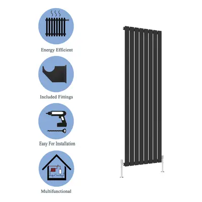 (Black, 1600*544mm?single)) Flat Panel Column Radiator