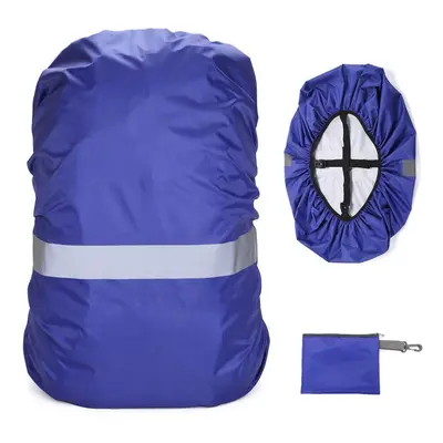 (Blue, 3XL) Backpack Cover with Reflective Strip