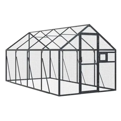 (anthracite, 1.79 x x 1.85 m) vidaXL Aviary Outdoor Bird Cage Walk In Chicken Run Coop Silver Al