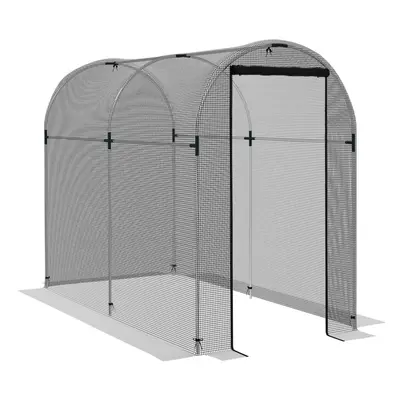 Outsunny Fruit Cage, Plant Protection Tent, 1.2 x 2.4 x 1.9m, Black