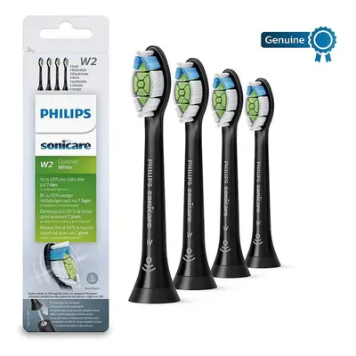 Philips Genuine Sonicare Optimal White Replacement Brush Heads, Pack, Black - HX6064/13