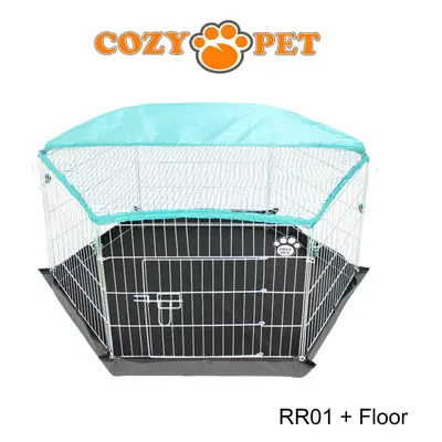 Rabbit Run + Floor Cozy Pet Galvanised Outdoor Use Guinea Pig Playpen RR01