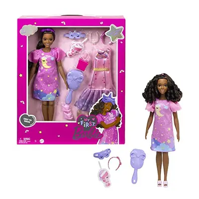 Doll for Preschoolers, My First Barbie âBrooklynâ Deluxe Doll, 13.5 Inch doll, Black Hair, A