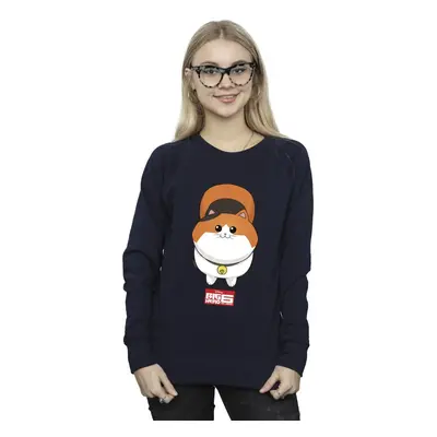 (XXL, Navy Blue) Disney Womens/Ladies Big Hero Baymax Kitten Face Sweatshirt