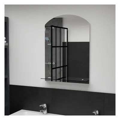 vidaXL Wall Mirror with Shelf 50x70cm Tempered Glass Bathroom Makeup Vanity