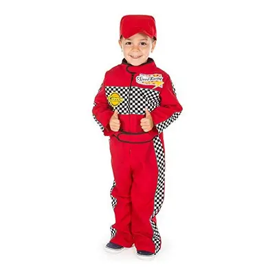 F1 Racing Driver Costume Kids Years, High Quality, Red Racing Suit & Cap, 2-Piece Fancy Dress fo