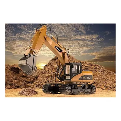 Top Race Channel RC Excavator, 1:14 Construction Truck, Fully Functional with Lights & Sound