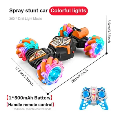 (as the picture, BK OR singel control) 1/20 4wd Rc Stunt Car Watch Gestures Induction Rotating D