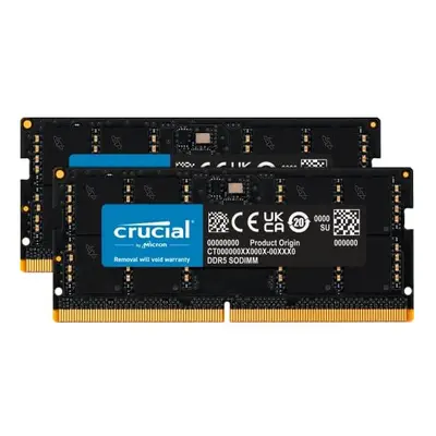 Crucial RAM 32GB Kit (2x16GB) DDR5 4800MHz CL40 Laptop Memory CT2K16G48C40S5