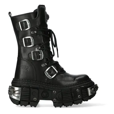 (36) WALL1473-S11 Unisex Metallic Black Gothic Boot