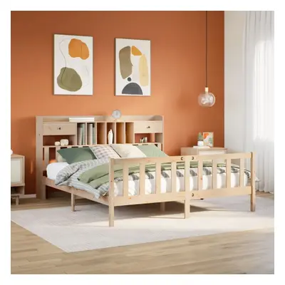 vidaXL Bookcase Bed without Mattress 180x200 cm Super King Solid Wood Pine