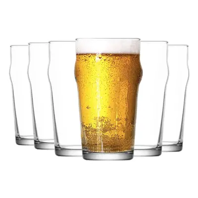 6x Beer Glasses 570ml Pint Glass Set LAV Noniq Nonic Pub Lager Cider Tumblers