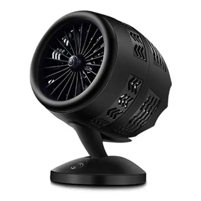 (Black) USB Creative Hawkeye Turbo Fan Mini Fan Double-blade Fan Air Cooler Two Speed Control Co