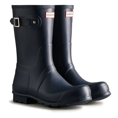 (Blue, (Adults')) Hunter Original Short Wellington Boots Rubber Men's Navy Wellington Boots