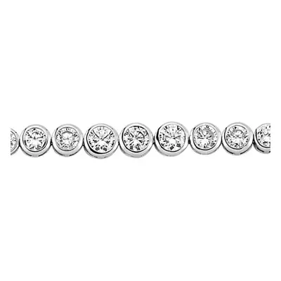 Jewelco London Ladies Sterling Silver Cubic Zirconia Graduated Eternity Tennis Bracelet 7mm 7.5 