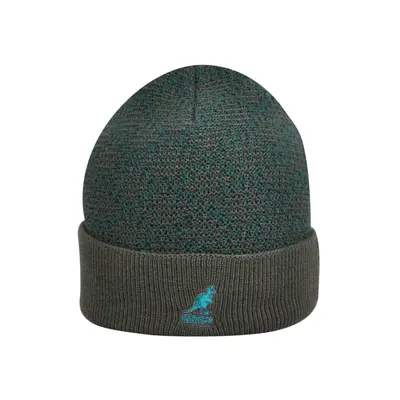 KANGOL Lozenge Pull On Beanie Jacquard Knitted Warm Winter Hat - Dark Flannel