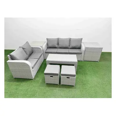 Fimous Seater PE Rattan Wicker Garden Furniture Patio Conservatory Sofa Set with Seater Sofa Lov