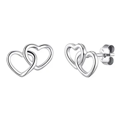 Sterling Silver Heart Link Earrings