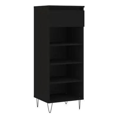 (black) vidaXL Shoe Cabinet Shoe Cupboard Shoe Storage Rack Shelf Engineered Wood