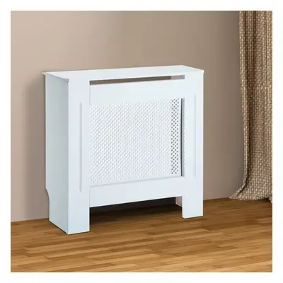 (Small) Wooden Grill Radiator Cover | White Heater Cabinet