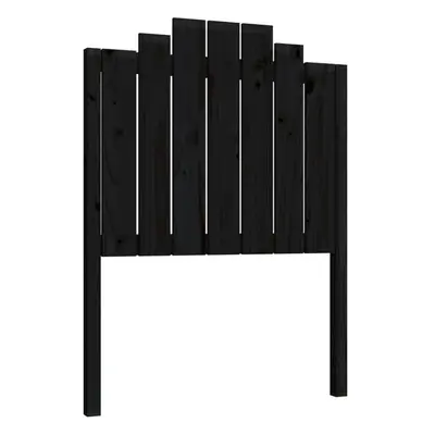 vidaXL Solid Wood Pine Bed Headboard Black 81x4x110 cm Home Wooden Bed Header