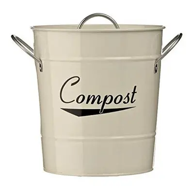 Premier Housewares Compost Bin - Cream , H21 x W19 x D19cm