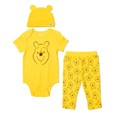 Disney Winnie the Pooh Newborn Baby Boy or Girl Bodysuit Pants and Hat