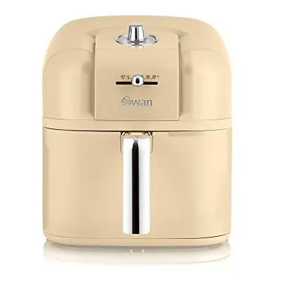 Swan Retro Air Fryer L, Cream, Low Fat Healthy Frying, 80% Less Fat, Rapid Air Circulation, SD10