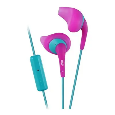 JVc Pink and green Nozzel Secure comfort Fit Sweat Proof gumy Sport Earbuds with long colored co