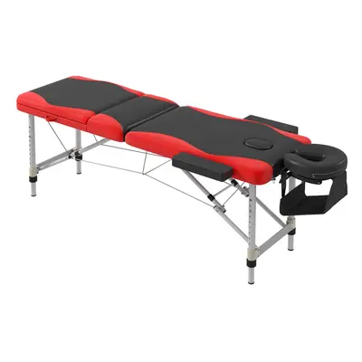 HOMCOM Portable Massage Table Beauty Therapy Couch Bed Spa Aluminum Red