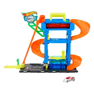 Let's Race Netflix - City Toy Car Track Set, Tunnel Twist Car Wash with Color Shifters Vehicle i