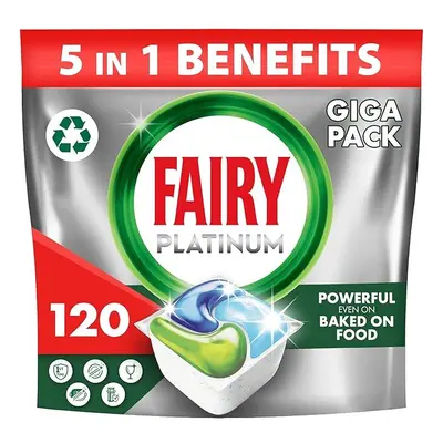 Fairy Platinum All-In-One Dishwasher Tablets Bulk, Tablets (24 x 5), Original, With Anti-Dull Te