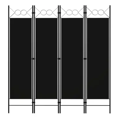 vidaXL 4-Panel Room Divider Black 160x180 cm Wall Partition Screen Separator